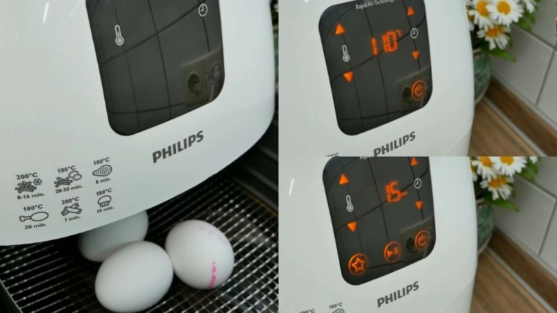 Cho trứng vào nồi rồi tùy chỉnh nhiệt độ thích hợp